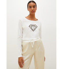 Liu Jo t-shirt a manica lunga diamonds donna