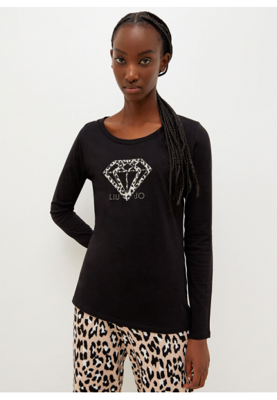 Liu Jo t-shirt a manica lunga diamonds donna