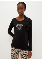 Liu Jo t-shirt a manica lunga diamonds donna