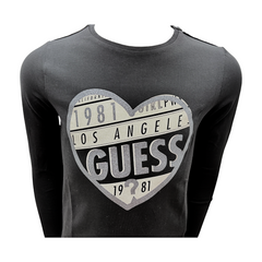 Guess T-shirt Manica Lunga in Misto Cotone Bambina
