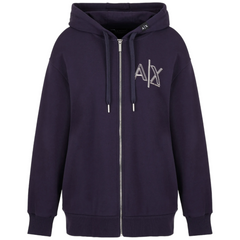 Armani Exchange Felpa con zip e cappuccio Armani Sustainability Values donna