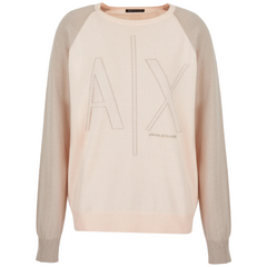 Armani Exchange Maglione con maniche a contrasto e logo donna