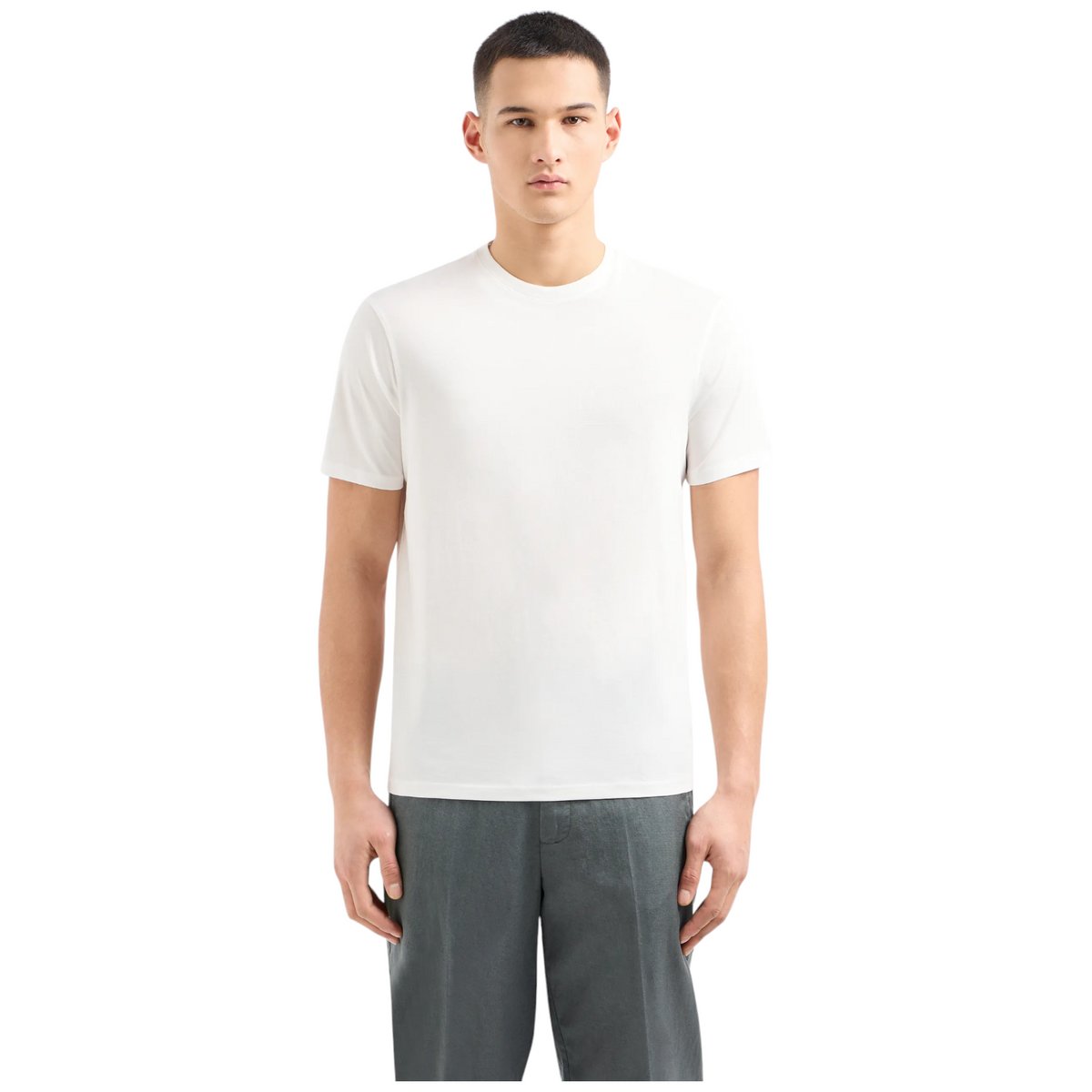 Armani Exchange t-shirt maniche corte regular fit in cotone mercerizzato con logo sul petto uomo