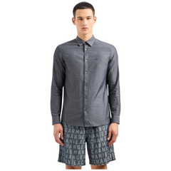 Armani Exchange camicia  manica lunga regular fit in puro cotone uomo