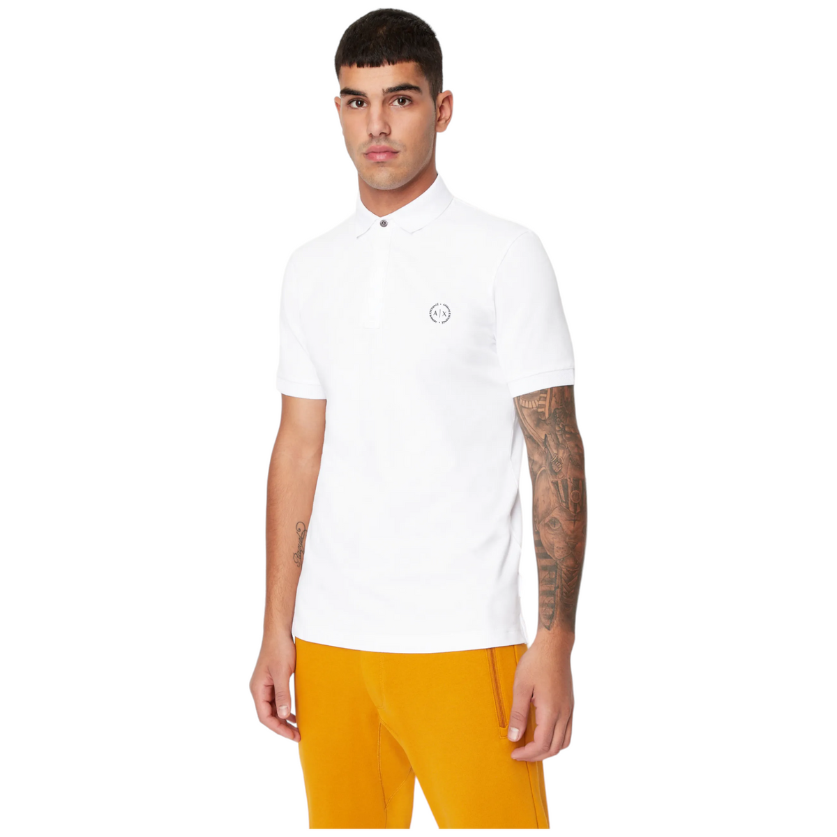 Armani Exchange polo manica corta slim fit in piquet stretch uomo