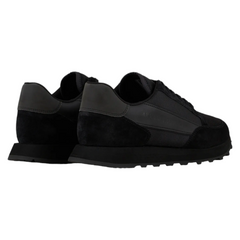 Armani Exchange sneakers in suede con inserti in mesh uomo