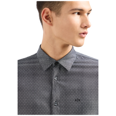 Armani Exchange camicia  manica lunga regular fit in puro cotone uomo