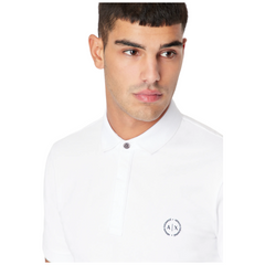 Armani Exchange polo manica corta slim fit in piquet stretch uomo