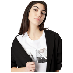 Armani Exchange T-shirt slim fit con logo con strass donna