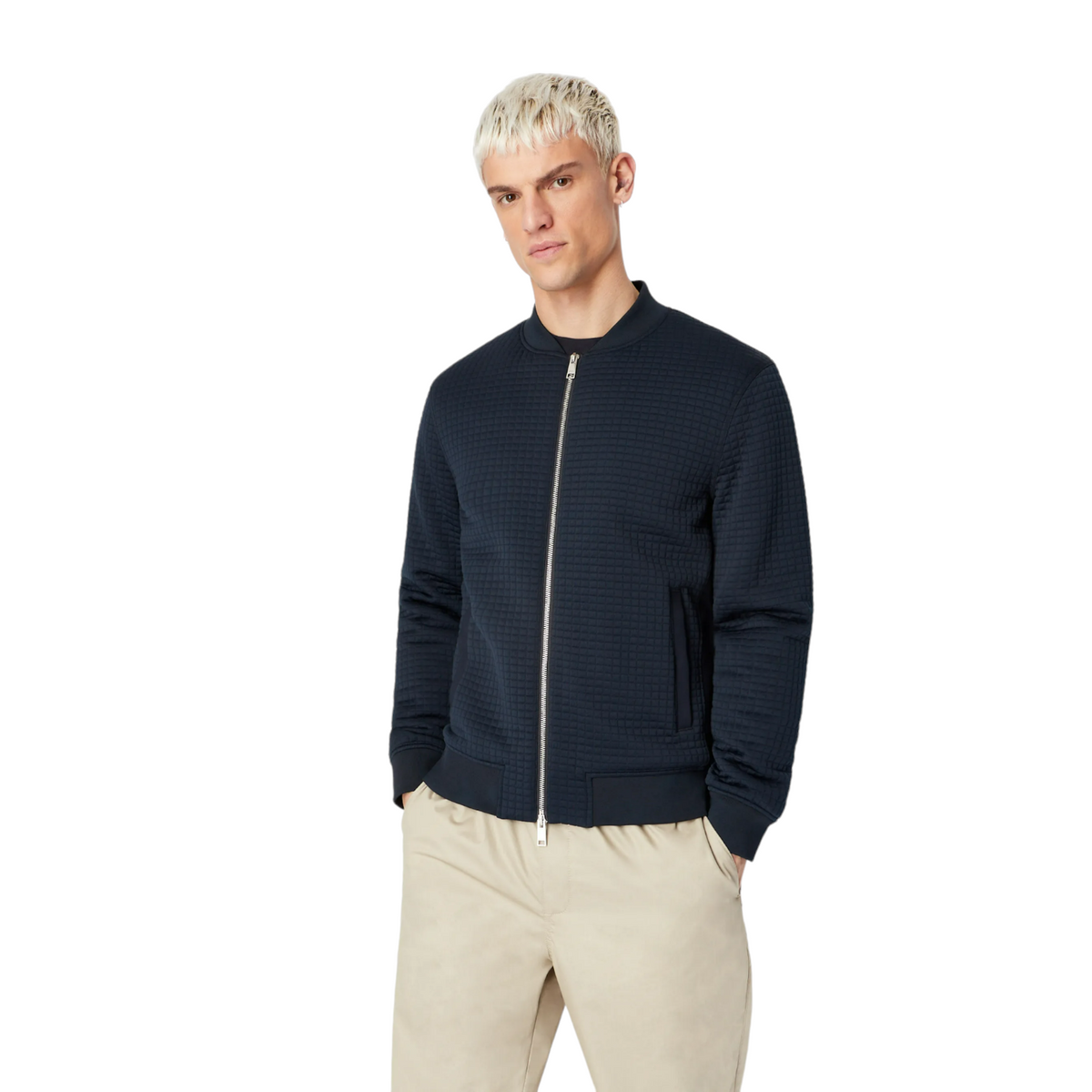 Armani Exchange bomber in jersey trapuntato uomo