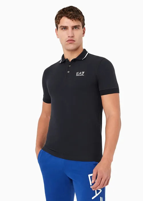 Ea7 Emporio Armani polo core identity in piquet stretch uomo