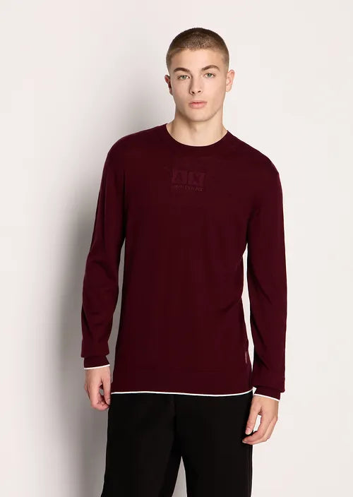 Armani Exchange maglione girocollo in misto cotone uomo