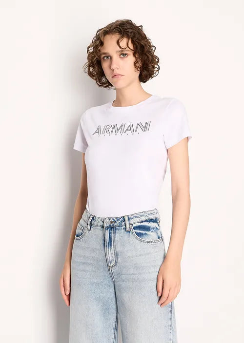 Armani Exchange t-shirt regular fit in jersey di cotone donna