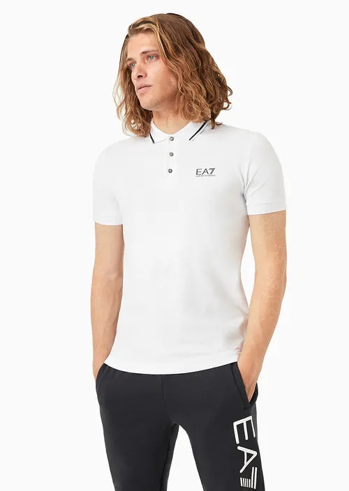 Ea7 Emporio Armani polo core identity in piquet stretch uomo