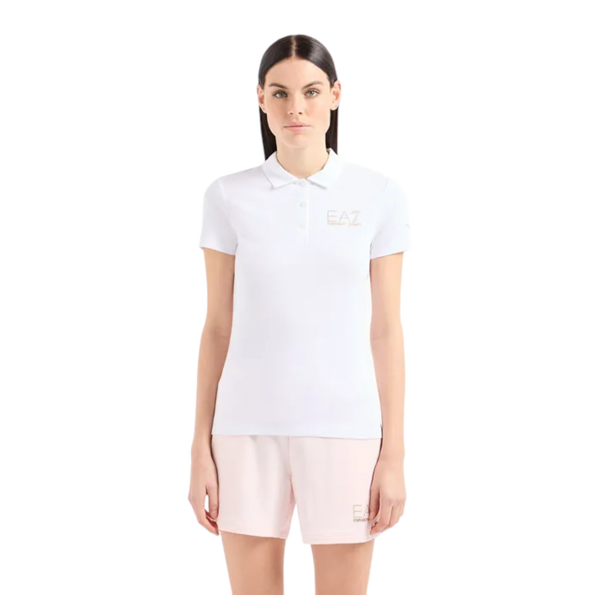 EA7 Emporio Armani EA7 Polo a maniche corte Evolution in misto cotone e modal donna