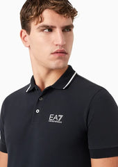 Ea7 Emporio Armani polo core identity in piquet stretch uomo