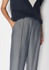 Armani Exchange pantaloni con pinces in tessuto jacquard donna