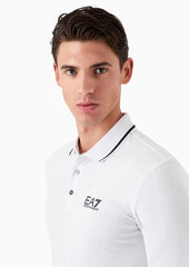 Ea7 Emporio Armani polo core identity a maniche lunghe in cotone stretch uomo