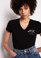 Armani Exchange t-shirt in jersey stretch di cotone donna