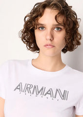 Armani Exchange t-shirt regular fit in jersey di cotone donna