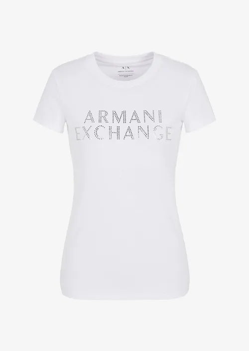 Armani Exchange t-shirt brand glittering donna