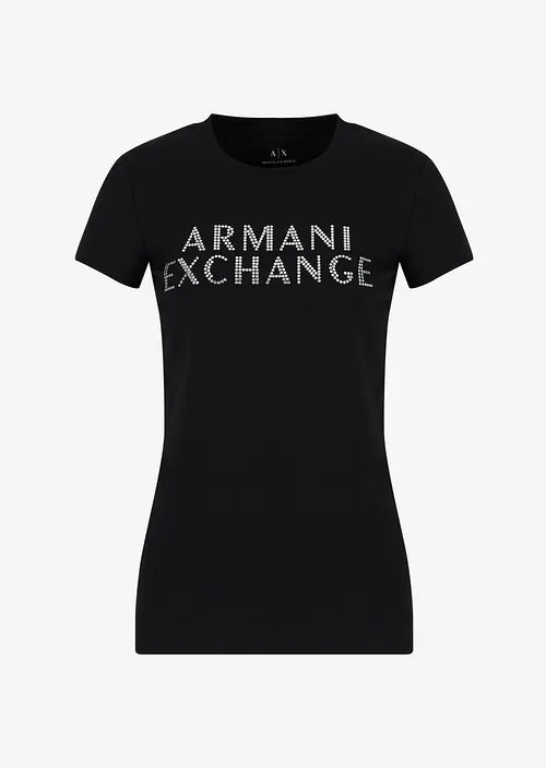 Armani Exchange t-shirt brand glittering donna