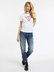 Guess t-shirt girocollo logo triangolo donna