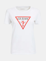 Guess t-shirt girocollo logo triangolo donna