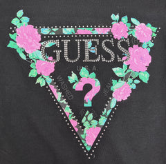 Guess t-shirt manica lunga logo fiori donna