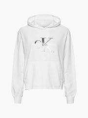 Calvin Klein felpa con cappuccio e logo metallico donna