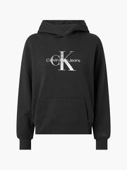 Calvin klein felpa con cappuccio e logo metallico donna