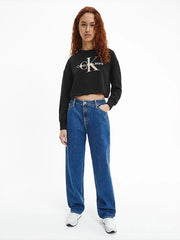 Calvin Klein felpa monogram boxy donna